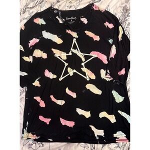Torrid LoveSick Plus Size Tie Dye Strappy Neckline Super Soft Knits Star Top 2X